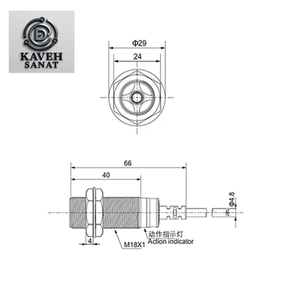 مشخصات فنی سنسور مجاورت القایی CNTD CJY18E-05PC